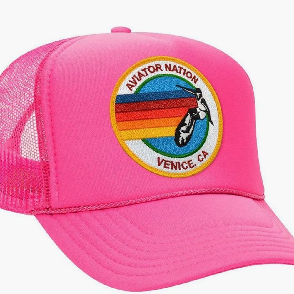 AVIATOR NATION MANHATTAN BEACH TRUCKER HAT NEON PINK *BRAND NEW*